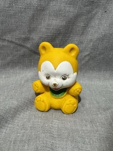 Vintage 1979 Avon Yellow Bear Squeak Squeaker Toy Rubber First Years Of Avon - Picture 1 of 4