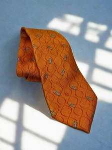 Ermenegildo Zegna Vintage Skiing Geometric 100% Silk Necktie - Picture 1 of 13