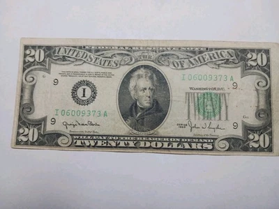 1950 Green Seal $20 Dollar  Federal Reserve Note FRN Minneapolis Nice - Image 1 of 4
