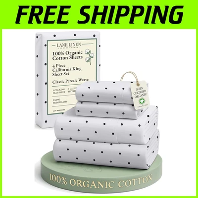 Conjunto de lençóis de algodão orgânico California King - Imagem 1 de 4