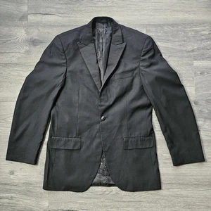 Calvin Klein Worsted Wool Blazer Jacket Men's Size 38 Long Black Great Condition - Picture 1 of 12
