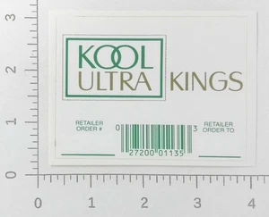 Vintage Kool Ultra Kings Zigarettentabak Einzelhandelsauftrag Werbung Aufkleber - Bild 1 von 1