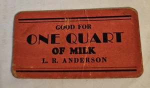 Vintage unbekannte Wisconsin Dairy Medaille L.R. Anderson 1 Qt Milch #2017 - Bild 1 von 1
