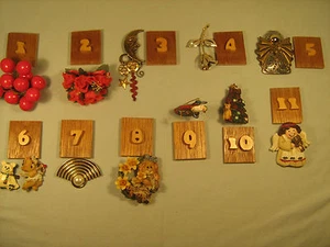 [g1A]  Lot of Misc  PINS, LAPEL PINS Cross, Christmas, Flowers - Picture 1 of 12