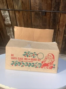 Vintage Christmas Santa Claus Wig Beard Set + Hat & Eyebrows All In Original Box - Picture 1 of 6