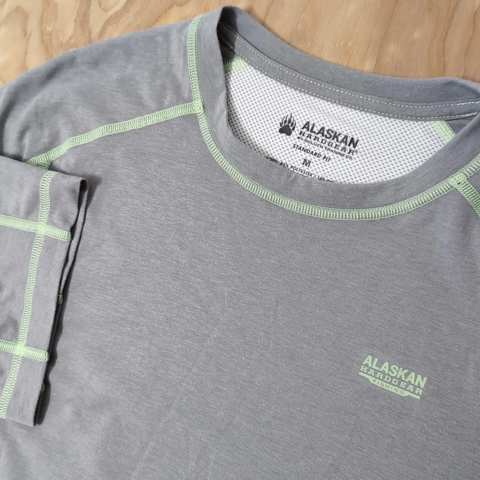 Camiseta Duluth Alaskan Hard Gear Pesca Ventilada Para Hombre Talla Med Gris Verde Suave Foto 1 de 4