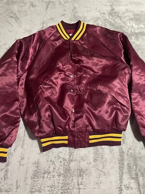 复古 Kuparuk 阿拉斯加油田钻 L King Louie 夹克栗色黄色美国 — 第 1/4 张图片