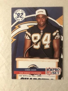 Juego profesional de la NFL Chris Mims 1992 radiocontrol novato #30 Chargers Tennessee Volunteers - Imagen 1 de 2