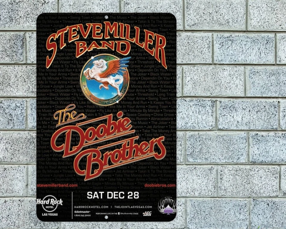 Steve Miller Sign Aluminum Metal 8"x12" Garage Man Cave Rock Concert - Image 1 of 1