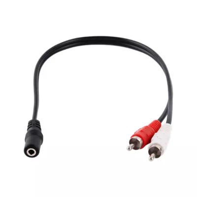 JACK ADATTATORE STEREO RCA 3,5MM 1 FEMMINA 2 MASCHIO AUX AUDIO TV PHONO nd