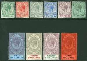 SG 76-85 Gibraltar 1912. ½d-£1 set of 10. Lightly mounted mint CAT £350 - Picture 1 of 1