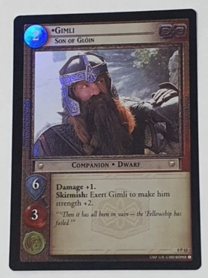 0P12 FOIL Gimli Son of Gloin Dwarf Card+Toploader Lord of the Rings LOTR CCG TCG - Image 1 of 4