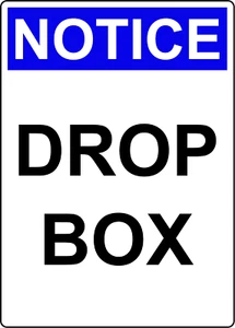 NOTICE DROP BOX | Calcomanía adhesiva para letreros de vinilo - Imagen 1 de 4