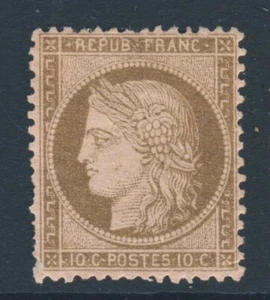 FRANKREICH 1870 Ceres 10c. Bistre auf rosa Papier Perf 14x131/2 SG 194 POSTFRISCH - Bild 1 von 2