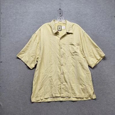 Camisa corta Jamaica Jaxx para hombre con botones XL amarilla seda a rayas isla botones Foto 1 de 4