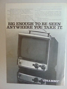 TV portatile SONY 115 1975 abbastanza grande da essere visto ovunque lo porti annuncio stampa - Foto 1 di 1
