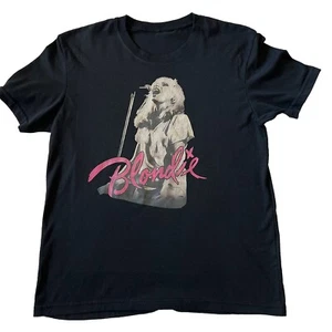 Blondie Mic T-Shirt Rock'n'Roll Musik Band Tee Retro Neu Schwarz Large - Bild 1 von 3