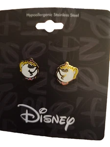 MRS POTTS EARRINGS DISNEY COUTURE HYPOALLERGENIC STAINLESS STEEL - Picture 1 of 1