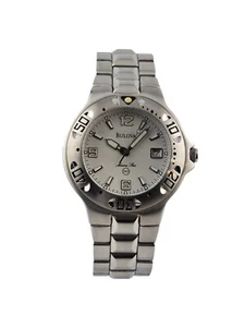 Bulova Marine Star weißes Zifferblatt Edelstahl Herrenuhr - 96B74 VINTAGE-MODELL - Bild 1 von 11