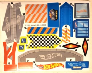 Hoja de pegatinas de etiquetas de repuesto Mattel Hot Wheels City Ultimate Garage GJL14 - Imagen 1 de 3