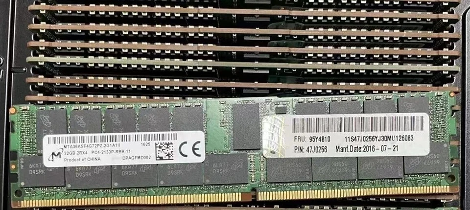 MT Micron 32GB DDR4 2133 Server RDIMM RAM 2Rx4 PC4-17000 36ASF4G72PZ-2G1A1 288p - Image 1 of 1