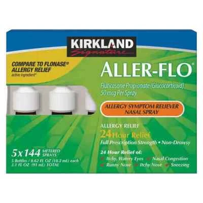 Kirkland Signature Aller-Flo 50 毫克。 过敏喷雾,720 米喷雾 5 瓶 — 第 1/3 张图片