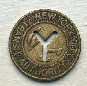 NYC SUBWAY BIG Y CUT TOKEN ERROR - Picture 1 of 2