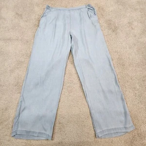 Womens Denim Jogger Lounge Pants Pullon Elastic Waist Large Blue NEW - Picture 1 of 10