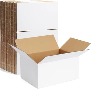Famagic 10 Pack 8X6X4 Inch White Small Cardboard Boxes - White Shipping Boxes C - Picture 1 of 12