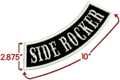 Parche basculante lateral bordado personalizado de 10" para motocicleta motociclista equipo club corte MC Foto 1 de 4