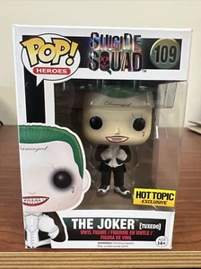 Funko Pop Heroes #109 "THE JOKER" 2016 Hot Topic Exclusive VAULTED Suicide Squad - Picture 1 of 6
