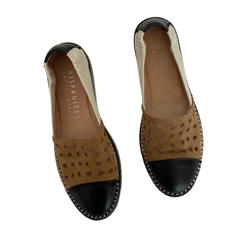 Hispanitas Mujer SOHO Cuero Maiko Blanco y Negro Plano. 6 Foto 1 de 4