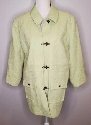 Dialogue размер XL женская куртка лайм зеленый хлопок пальто - Изображение 1 из 4