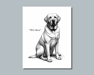 Personalized LABRADOR RETRIEVER Pet Print Photo DOG'S NAME Picture 8x10 11x14 P5 - Image 1 of 4