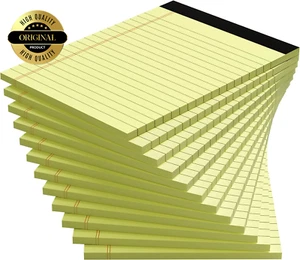 Yellow Note Pads, 12 Pack Legal Pads 4X6 Inch, Notepad of Lined Paper, Perforate - Picture 1 of 12