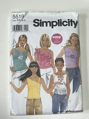 Sleeveless Top Girls Size 8-16 S5519 Knit Tank Top Uncut Sewing Pattern - Image 1 of 2