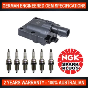SWAN Ignition Coil & 6x NGK Spark Plugs Set for Toyota 4 Runner VZN130 1990-1991 - Picture 1 of 6