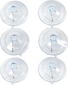 Suction Cup Hooks 2.5 Inches Metal Window Glass Wall Hanging Decorations 6 Pack - Picture 1 of 6