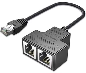 Ethernet Splitter Rj45 1 Male To 2 Female Lan Ethernet Cable Splitter Suitable S - Picture 1 of 6