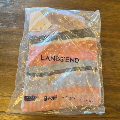 Land’s End Mujer’s Bufanda Oblonga Multi Rayas Nueva Suave Azul Blanco Rosa Coral Suave Foto 1 de 4