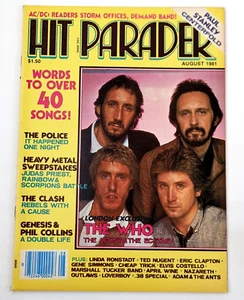 Hit Parader Magazine August 1981. The Who, Police, Clash, Genesis, KISS Poster - Picture 1 of 3