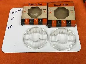 NOS PAIR Vintage 4” SIGNAL STAT Clear Backup Utility Light LENS OLD Truck #11 - Picture 1 of 13