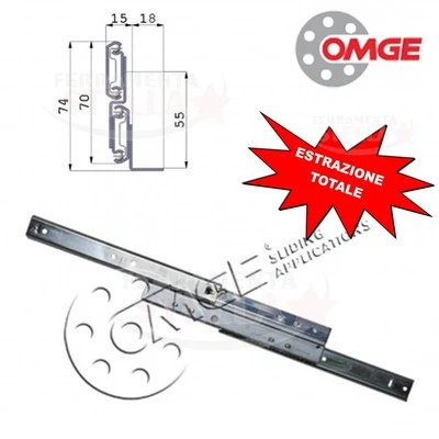 COPPIA GUIDA CASSETTO SILENZIOSO ESTRAZIONE TOTALE FISSAGGIO A SQUADRA DA 40 CM - Immagine 1 di 2