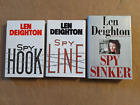The Spy Trilogy, Len Deighton, 1ère édition/1ère impression, crochet, ligne, coureur, HC