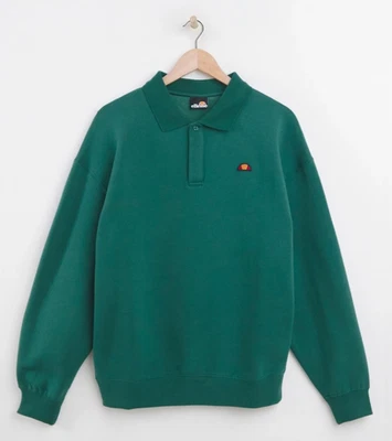 Ellesse Men's Fleece Top Etona Dark Green Sweatshirt - New - Image 1 of 3