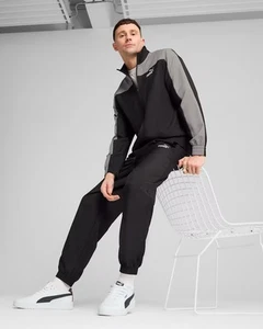 survêtement complet Costume Tracksuit HOMME Puma Woven Colorblock Noir Gris - Imagen 1 de 13