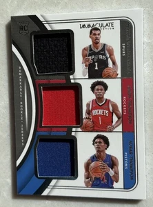 2023-24 Immaculate Wembanyama/Amen/Ausar Thompson Remarkable Patch /49 # Match - Picture 1 of 2