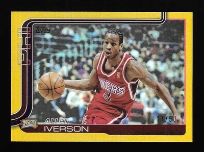 Allen Iverson 2025-26 Topps Basketball Gold Rainbow #31/50 76ers MVP Legend SP - Image 1 of 2