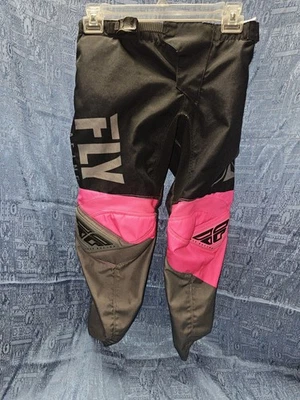 FLY RACING Youth F-16 粉色/黑色裤子尺寸 24 MX - BMX 越野全地形车越野自行车  — 第 1/4 张图片
