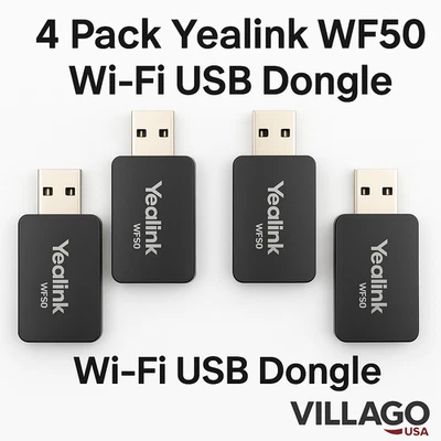 4 Pack Yealink WF50 Wi-Fi USB Dongle Adapter for Yealink IP Phones – Villago USA - Image 1 of 4